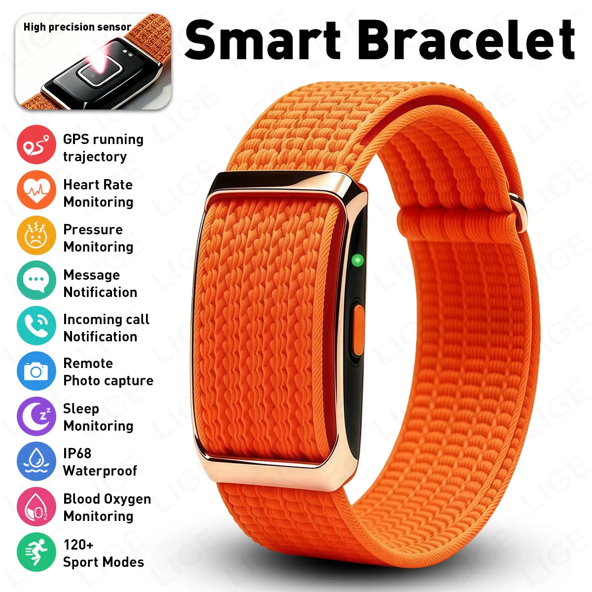 Fitness Tracker Bluetooth Connected Smart Bracelet Sport Wristband Health Sleep Monitoring Smart Watch For iOS Android Women Men