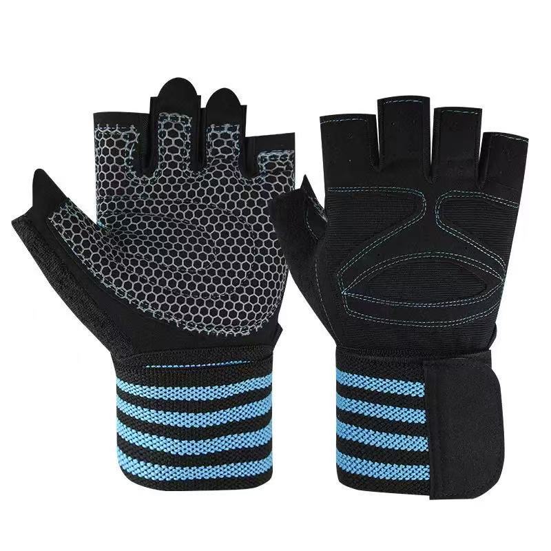 Fitness Gloves Half-Finger Men's and Women's Non-Slip Breathable Summer Weightlifting Hand Guards Dumbbell Equipment Training Long Wrist Cycling Gloves