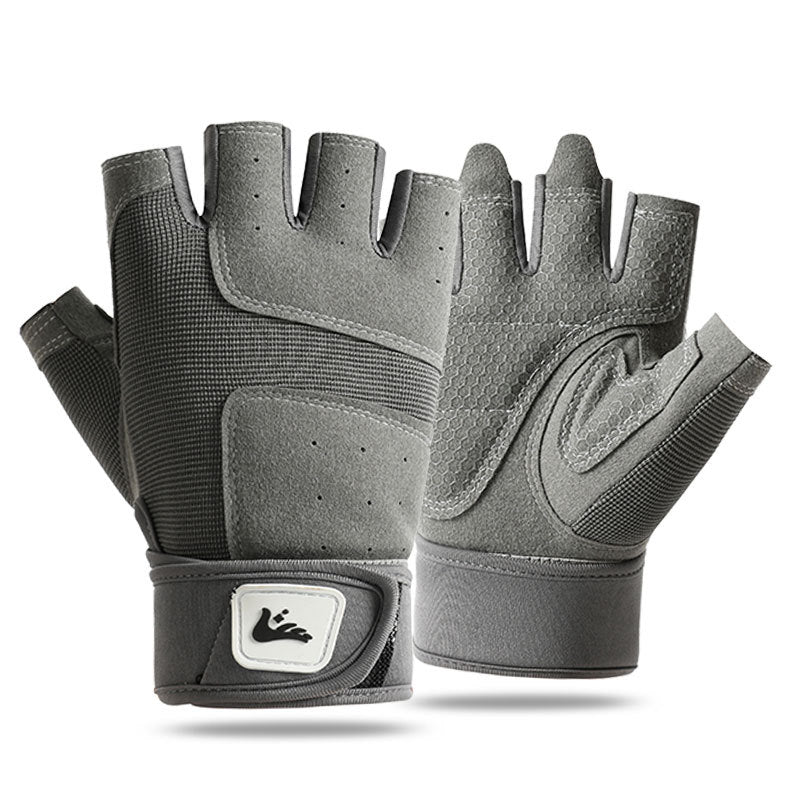 Fitness gloves men's outdoor rock climbing non-slip wear-resistant anti-cocoon half finger horizontal bar dumbbell training extended wristband breathable