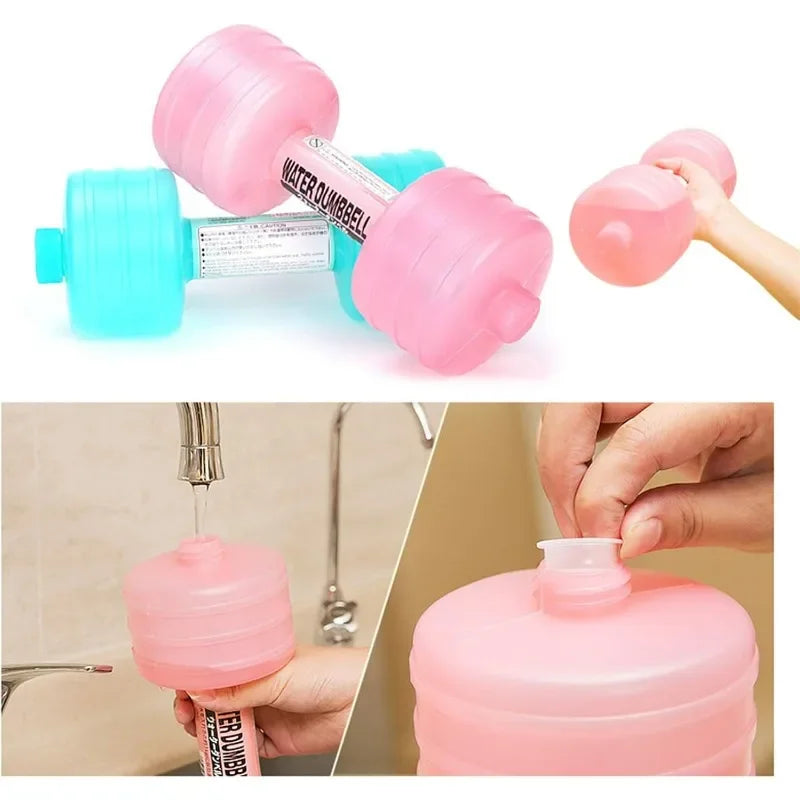 1PCS Water Filled Dumbbells, Portable and Adjustable Dumbbells Fitness Dumbbell for Training Muscle Strength,Pink Blue