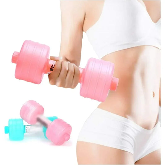 1PCS Water Filled Dumbbells, Portable and Adjustable Dumbbells Fitness Dumbbell for Training Muscle Strength,Pink Blue