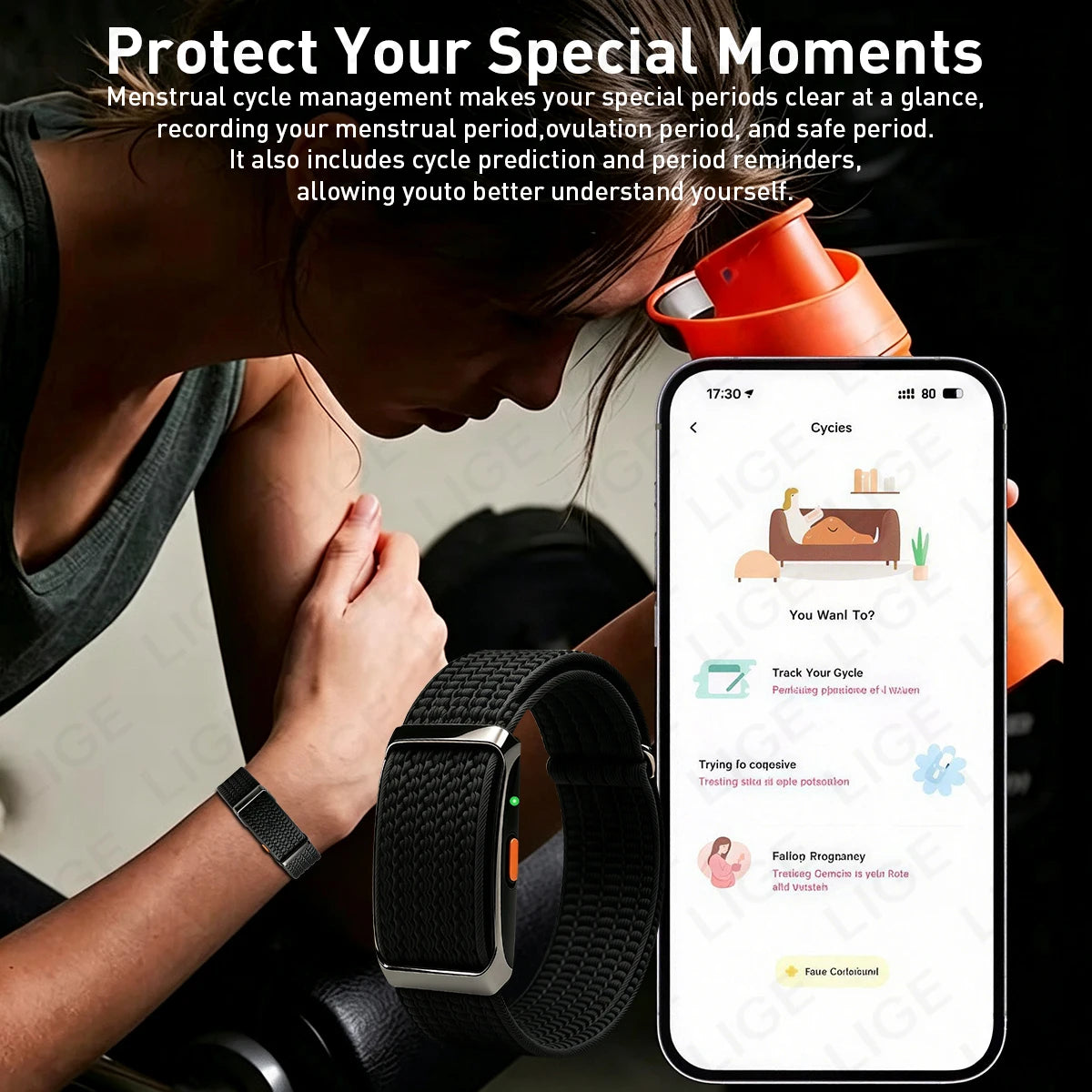 Fitness Tracker Bluetooth Connected Smart Bracelet Sport Wristband Health Sleep Monitoring Smart Watch For iOS Android Women Men
