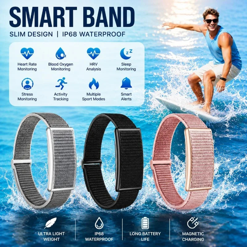 IYTSFT Fitness Tracker Smart Band Ultra-Thin Light 30-Day Standby Heart Rate Blood Oxygen IP68 Waterproof Pedometer