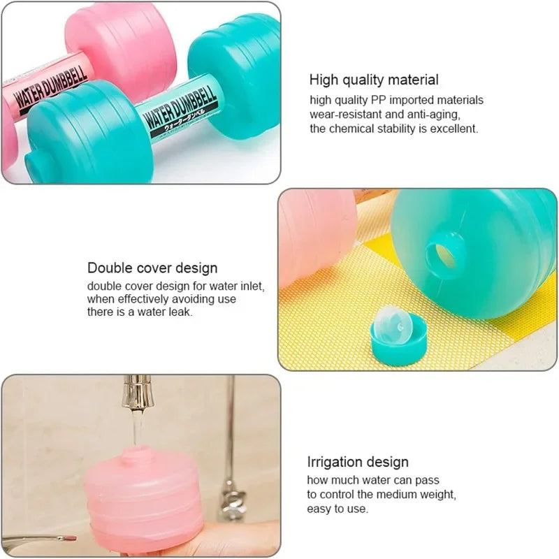 1PCS Water Filled Dumbbells, Portable and Adjustable Dumbbells Fitness Dumbbell for Training Muscle Strength,Pink Blue